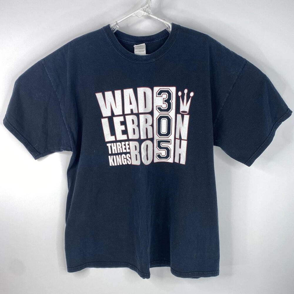 Miami Heat Mens Size 2Xl Lebron James Dwyane Wade Chris Bosh Three Kings Shirt